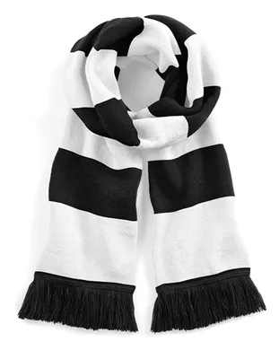 Immagine prodotto di Beechfield B479 | Sciarpa Varsity / Sciarpa invernale da uomo - Colore: Nero/Bianco - Taglia: Unica