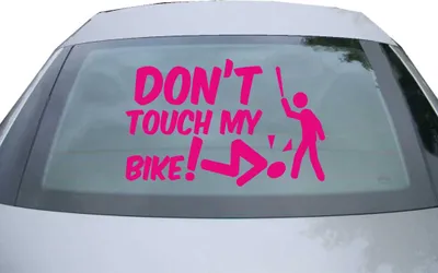 Produktbild von Indigos UG - Aufkleber Heckscheibe & Motorklappe DE7013 - pink - 600x385 mm - Dont touch my Bike! - Auto Scheiben Fenster Heckklappe Tuning Racing JDM - Die cut