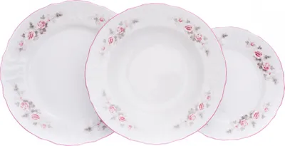 Produktbild von Thun 1794 Bernadotte, Tellersatz, rosa, rosa Linie, 18 Stück