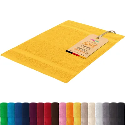 Produktbild von EllaTex PARIS Gästetuch 30x50 cm – 100% Baumwolle, 500 g/m² Frottier, flauschig & saugstark, in Farbe: Sonnengelb