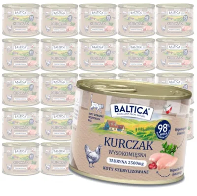 Zdjęcie produktu dla Baltica Smaki Regionów Kurczak 24x185g Bezzbożowa Mokra Karma Dla Kotów Sterylizowanych