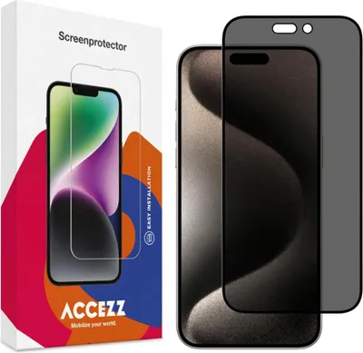 Image de Accezz Gehard Glas Privacy Screenprotector pour l'Apple iPhone 15 Pro