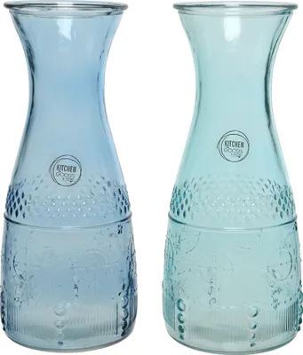Produktbild von Weinkaraffe / Wasserkaraffe aus Glas 10x25cm 1l blau 1 Stück sortiert