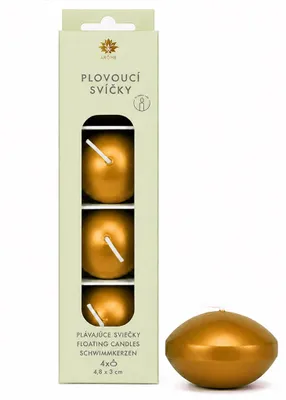 Obrázek produktu pro ARÔME Plovoucí svíčky, metalická zlatá