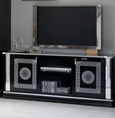 Image de Noir Table TV RTV Armoire Lowboard Meubles Table TV Design Armoire TV
