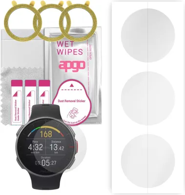 Produktbild von apgo 3 Stück Schutzfolie, klar, kompatibel mit Polar Vantage V Smartwatch, Hydrogel Displayschutzfolie mit Positionierhilfe, Displayfolie, robust und kratzfest
