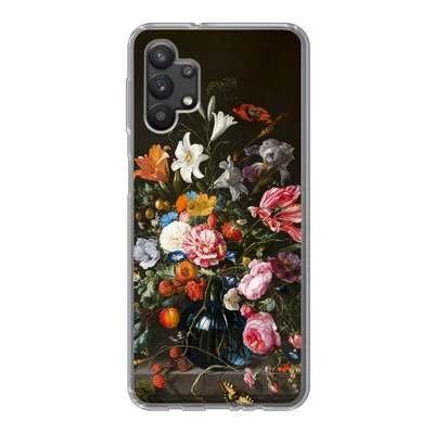 Produktbild von MuchoWow® Handyhülle Schutzhülle Hülle für Samsung Galaxy A32 5G Vase mit Blumen - Jan Davidsz de Heem - Kunst Silikon Softcase Handy Hülle - Softcase