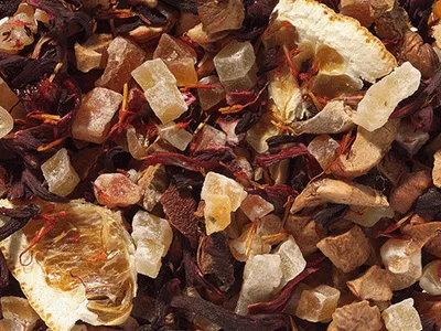 Produktbild von 1 kg  Früchteteemischung Hallodri Granatapfel-Zitrus-Note aromatisiert