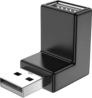 Produktbild von G35 USB Verlängerungsadapter – USB-A Stecker 90° nach oben abgewinkelt auf USB-A Buchse | Platzsparende USB Verlängerung