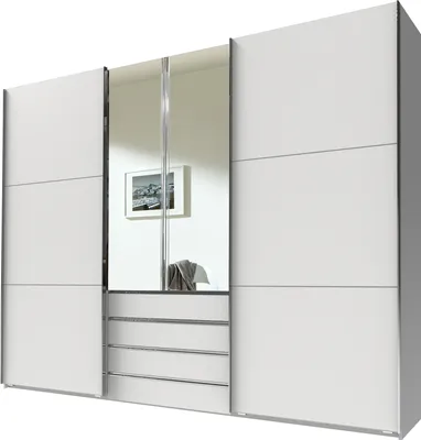 Produktbild von Schwebetürenschrank >MAGIC< in WEISS - 300x236x65cm (BxHxT)