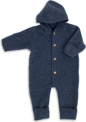 Produktbild von Engel Baby-Overall mit Kapuze, Holzknöpfen und Umschlag