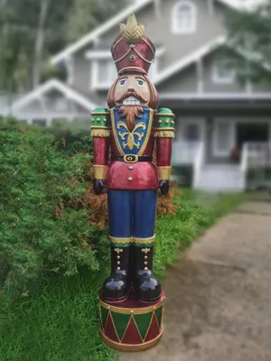 Zdjęcie produktu dla Köhko Łamacz orzechów żołnierz XL (143 cm), z kolorowym oświetleniem LED, ręcznie malowana figura, dekoracja świąteczna.