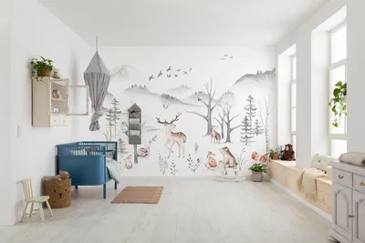 Produktbild von Komar Vlies Fototapete - Cozy Woods - Größe: 400 x 280 cm (Breite x Höhe) - 8 Bahnen, Kinderzimmer, Tapete