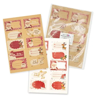 Produktbild von itenga 100x Geschenkaufkleber Weihnachten 35x55cm selbstklebend beschreibbar