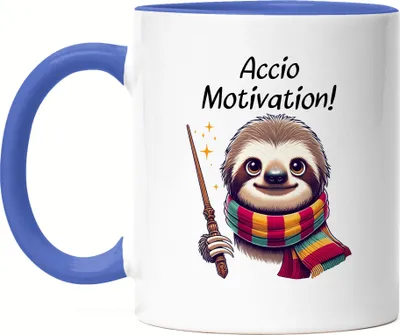 Produktbild von Accio Motivation Faultier Tasse Blau - Lustiger Arbeitsspruch