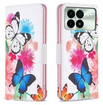 Produktbild von Für Xiaomi Redmi K70E / Poco X6 Pro Kunst-Leder Book Handy Tasche Motiv 2 Hülle Etuis Schutz