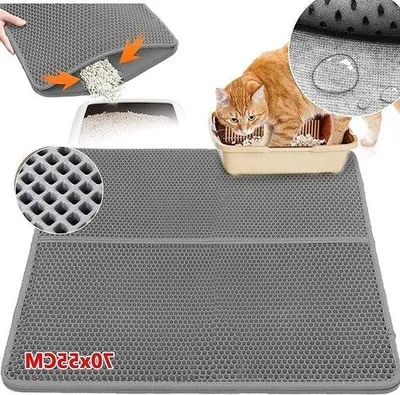 Produktbild von Famanu Katzenstreu-Matte - 70 x 55 cm - wasserabweisend - rutschfest - faltbar - weich - leicht zu reinigen