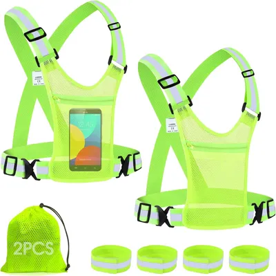 Produktbild von Reflexwesten 2er-Pack, unisex, reflektierendes Material, fuer Laufen