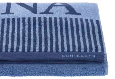 Produktbild von SCHIESSER Saunatuch Rom | Zweifarbig | 100% Baumwolle | Weich & Saugstark | 75x200 cm | Hellblau