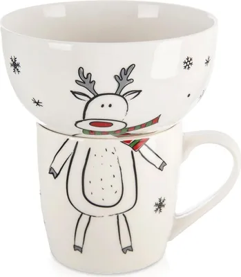 Obrázek produktu pro Dětský porcelánový hrnek s miskou, 2 kusy