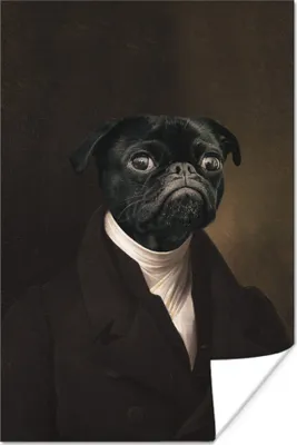 Produktbild von MuchoWow® Poster Alte Meister - Hund - Tiere 40x60 cm - Plakate für die Wand - Poster Babyzimmer