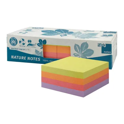Obrázok produktu pre inFO 5654-97BOX inFO Recycling Haftnotizen farbsortiert, 2 Würfel