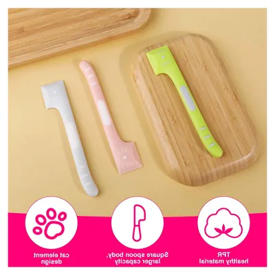 Produktbild von 3 Stück Silikon Löffel für Tierfutter - Praktische Mischlöffel für Haustiere