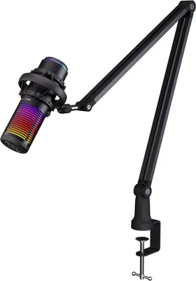 Image de PREYON Osprey Scream : Microphone USB, microphone pour PC gaming, microphone pour streaming, microphone pour podcast, microphone RGB, microphone avec support, microphone pour PC, microphone pour PS5