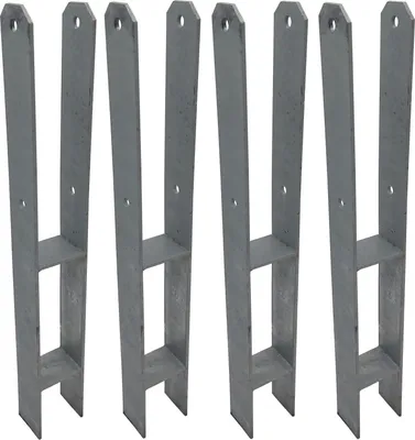 Produktbild von 4er Set H-Anker Pfostenträger feuerverzinkt 71 x 600 mm H-Träger Pfostenanker