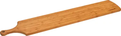 Produktbild von L (Long Version) Servierbrett , Schneidebrett, Designbrett aus hochwertigen natürlichen Bambusholz (100% mit natürlichen Ölivenöl geölt)