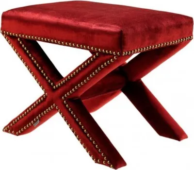 Produktbild von Casa Padrino Luxus Hocker Rot 51 x 37 x H. 42 cm - Luxus Kollektion
