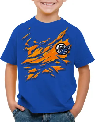 Produktbild von style3 Goku Brust T-Shirt Kinder son-goku dragon z super saiyan turtle