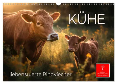 Produktbild von Kühe - liebenswerte Rindviecher (Wandkalender 2027 DIN A3 quer), CALVENDO Monatskalender