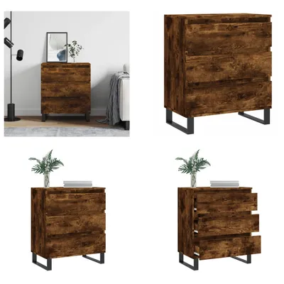 Zdjęcie produktu dla vidaXL Kredens dąb wędzony 60x35x70 cm materiał drewnopochodny - Kredens - Kredensy - Szafka do przechowywania - Bufet