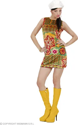Produktbild von Kostüm 60er Jahre Kleid - 60 ties - Sommerkleid Samt Minikleid M - 38/40