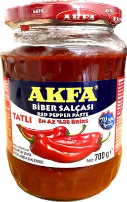 Produktbild von AKFA - PAPRIKAMARK MILD im Glas ohne Konservierungsstoffe - Tatli Biber Salcasi 700g
