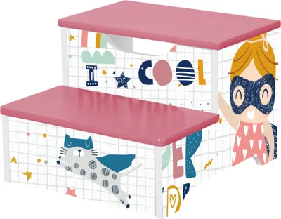 Obrázok produktu pre "Super Girl" od Ginger Home - 2-poschodová stolička do detskej izby, ružová