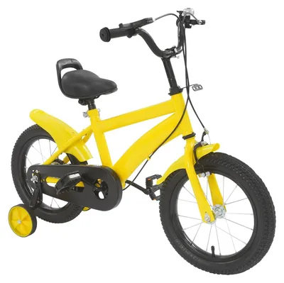 Produktbild von Kinderfahrrad 14 Zoll - Einstellbar - Mit Stützrädern - Kettenabdeckung - Doppelbremssystem