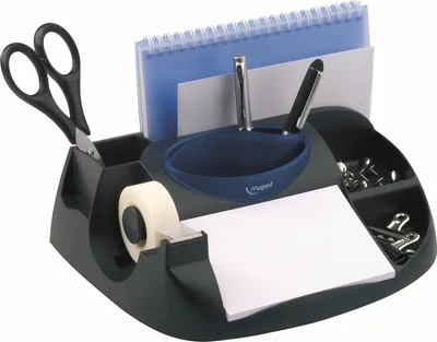 Produktbild von Schreibtischbutler Maxi Office 8 Fächer Kunststoff schwarz/blau Packung mit 8 Stück