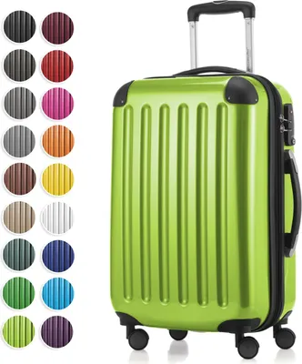 Immagine prodotto di HAUPTSTADTKOFFER - Alex - Bagaglio a mano a guscio rigido per ogni compagnia aerea, 4 ruote, espandibile, policarbonato / ABS, 55 cm, 42 litri, nero