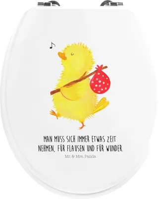 Produktbild von Mr. & Mrs. Panda WC Sitz Küken Wander - Weiß - Geschenk, Wunder, Ostern Kinder, Zeit, klo deckel, Reisen, Brille, Weltenbummler, Klo-Deckel, Klodeckel, WC-Sitz