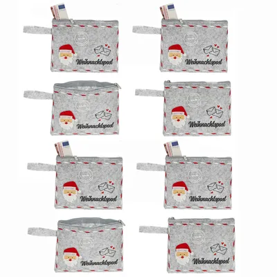 Produktbild von 8 x Filztäschchen mit Reißverschluss für kleine Geschenke wie Geld, Schmuck, Ringe - Geldgeschenk Verpackung Filztasche Filzbeutel Geschenktasche