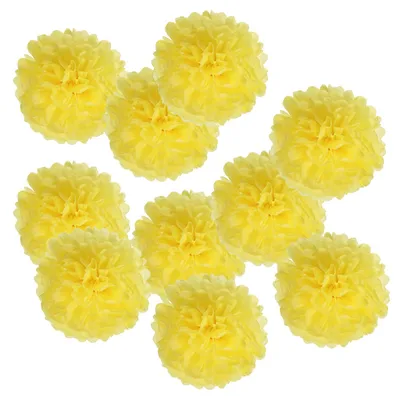 Papierblumen-Bälle 15 cm, 10 Stück, Gelb für Feiern