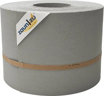 Produktbild von Sichtschutzstreifen zaun|zu PREMIUM 35m Rolle PP Zaunblende für Doppelstabzaun Steingrau, 35m