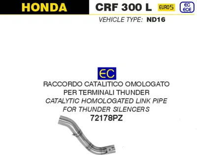 Zdjęcie produktu dla Rura pośrednia ARROW do Hondy CRF300L 2021-, z katalizatorem