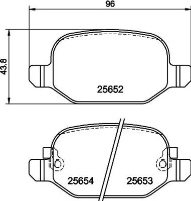 Produktbild von HELLA Bremsbeläge Satz Hinten Bremsklötze für FIAT 500L (351, 352) 8DB 355 020-761
