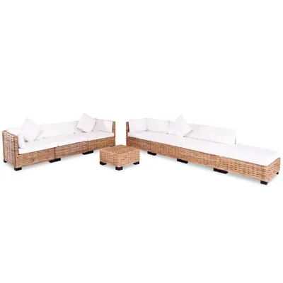 Produktbild von vidaXL Sofagarnitur 27-tlg. Natürliches Rattan
