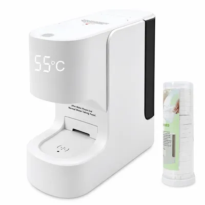 Produktbild von Feuchttuchwärmer mit 55 °C, elektrischer Handtuchwärmer mit UV-Licht, 5 Sek. Schnellheizung, Warmtuchspender für Baby, Spa & Kosmetik