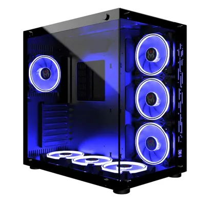 Produktbild von MRED - ATX Gaming-PC-Gehäuse - Schwarz RGB Kristallmeer