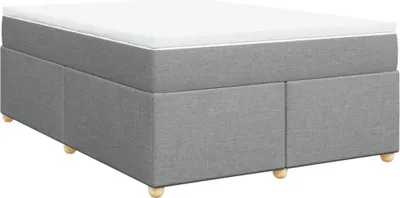 Productafbeelding van vidaXL Boxspringbed met matras, lichtgrijs, 140x190 cm, gestoffeerd